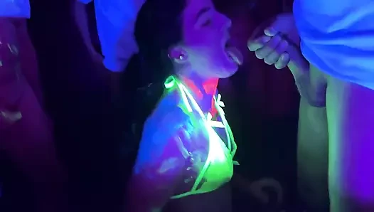 Full Video - Glow Party! Bukkake Gangbang for Cum-hungry Slut - Cliff Me...