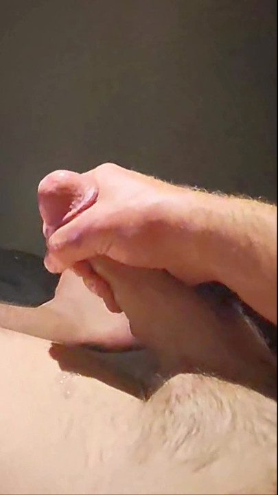 Masturbating nice big cock with multiple sprays of pre cum after edging prior before finishing off with climax