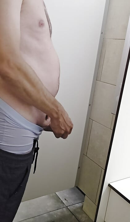 Pissing, jerking off and cumming a lot in the shower of the campsite