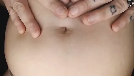 Bauchnabel, spielzeit, tauchen, stoßen, zittern, bauch