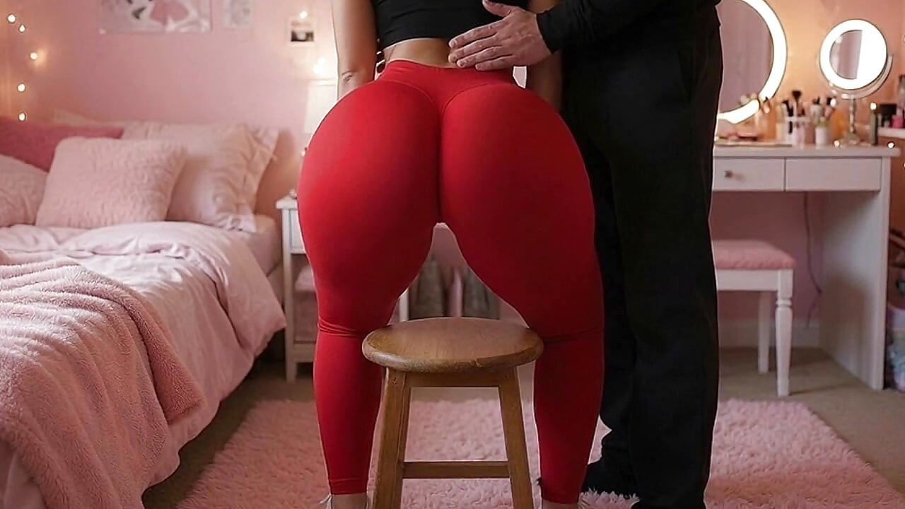 Stepbrother Pressing His Petite Big Ass Stepsister on the Chair