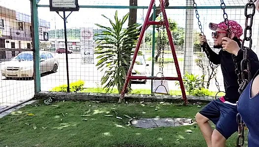 Park Swing Seduction: Rich Man Convinces Curvy Latina for a "Sweet Treat"