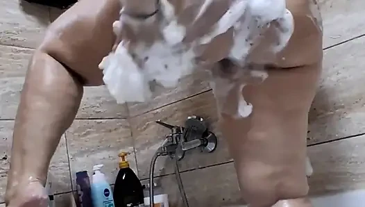 Big Ass Wife Taking a Shower