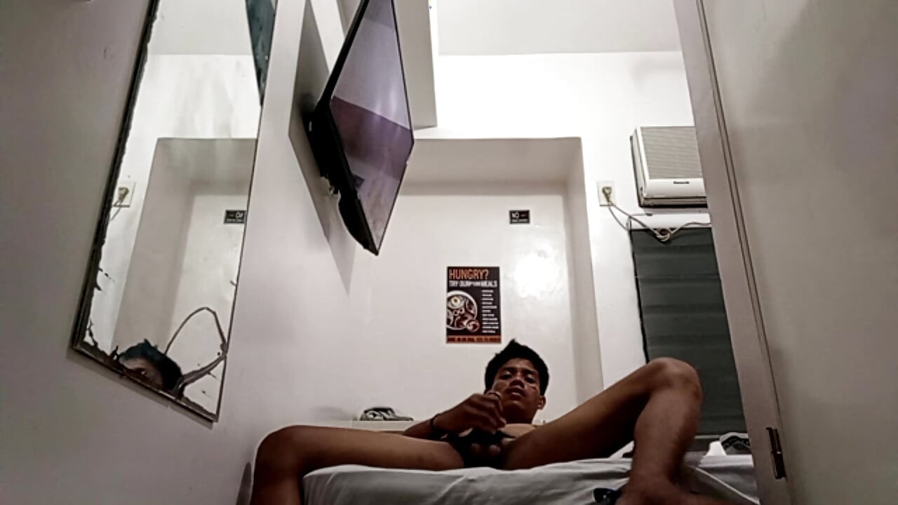 Filipino Twink Jerks His Throbbing Cock in Hotel 2