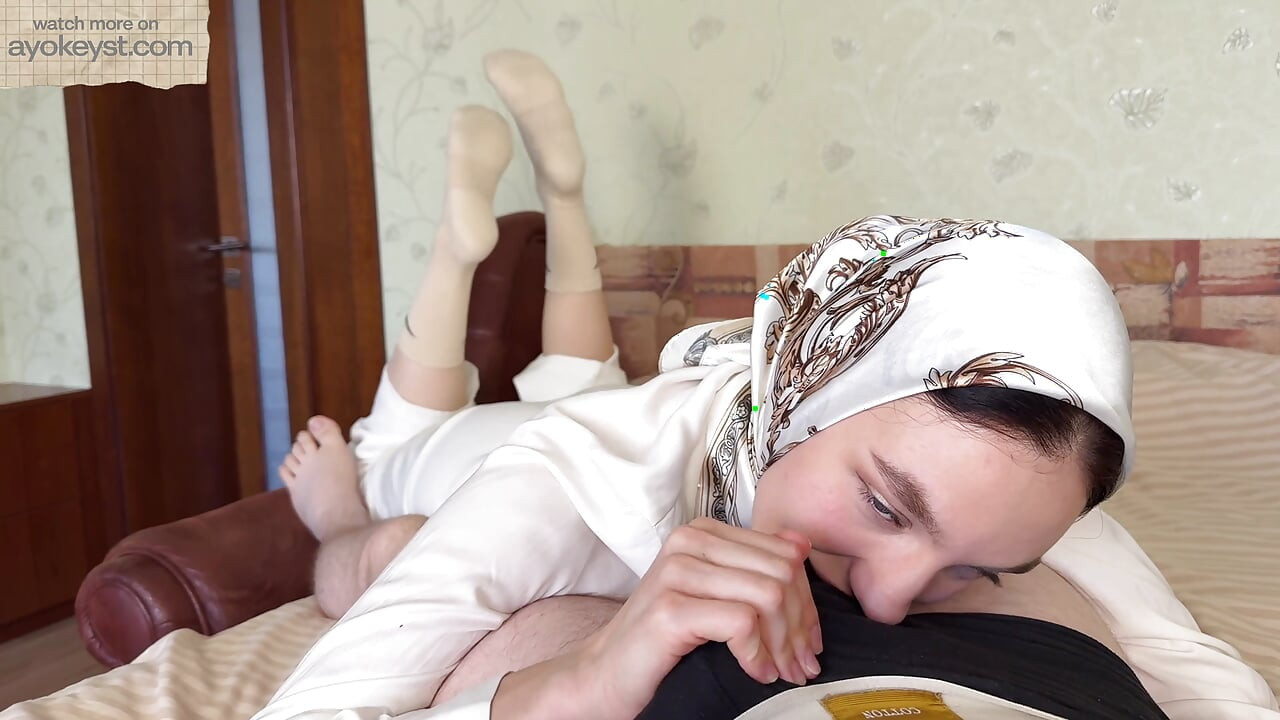 Deepthroat And Footjob by Sexy Beauty In Headscarf