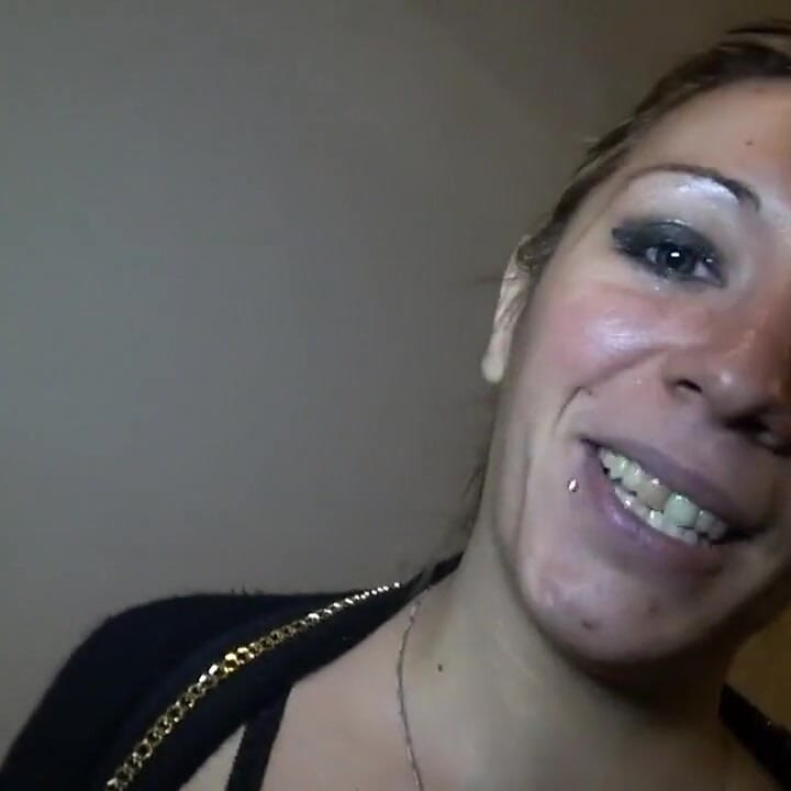 Dirty blonde whore scours streets for black cock