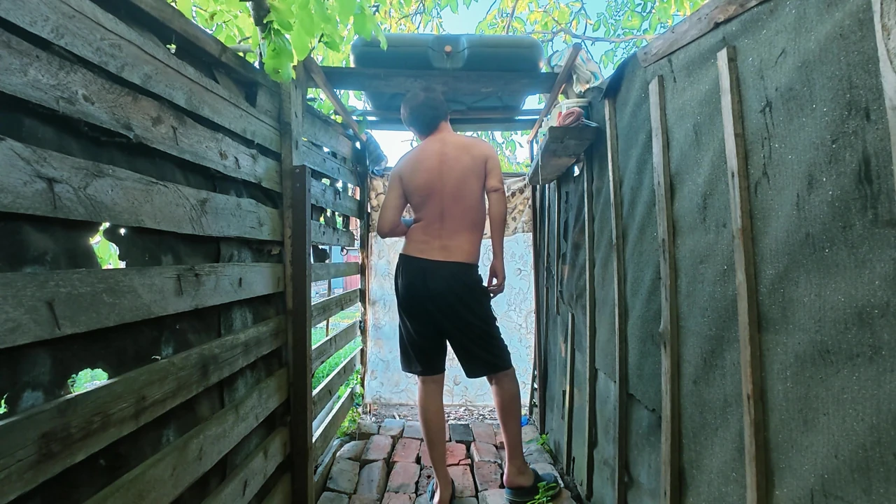 Big Firm Tits Outdoor Shower Doggy Style & Anal POV
