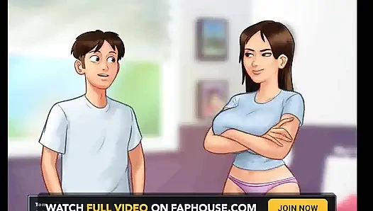 Summertime saga: she milks her tits and selling the milk in the town ep 107