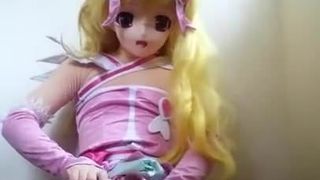 Princesa kigurumi masturbándose
