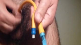 Hard cumming and pissing simultaneously (with a CH 24 Foley)