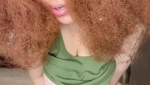 Redhead Step Mom Slut Masturbates Her Unshaven Pussy Again