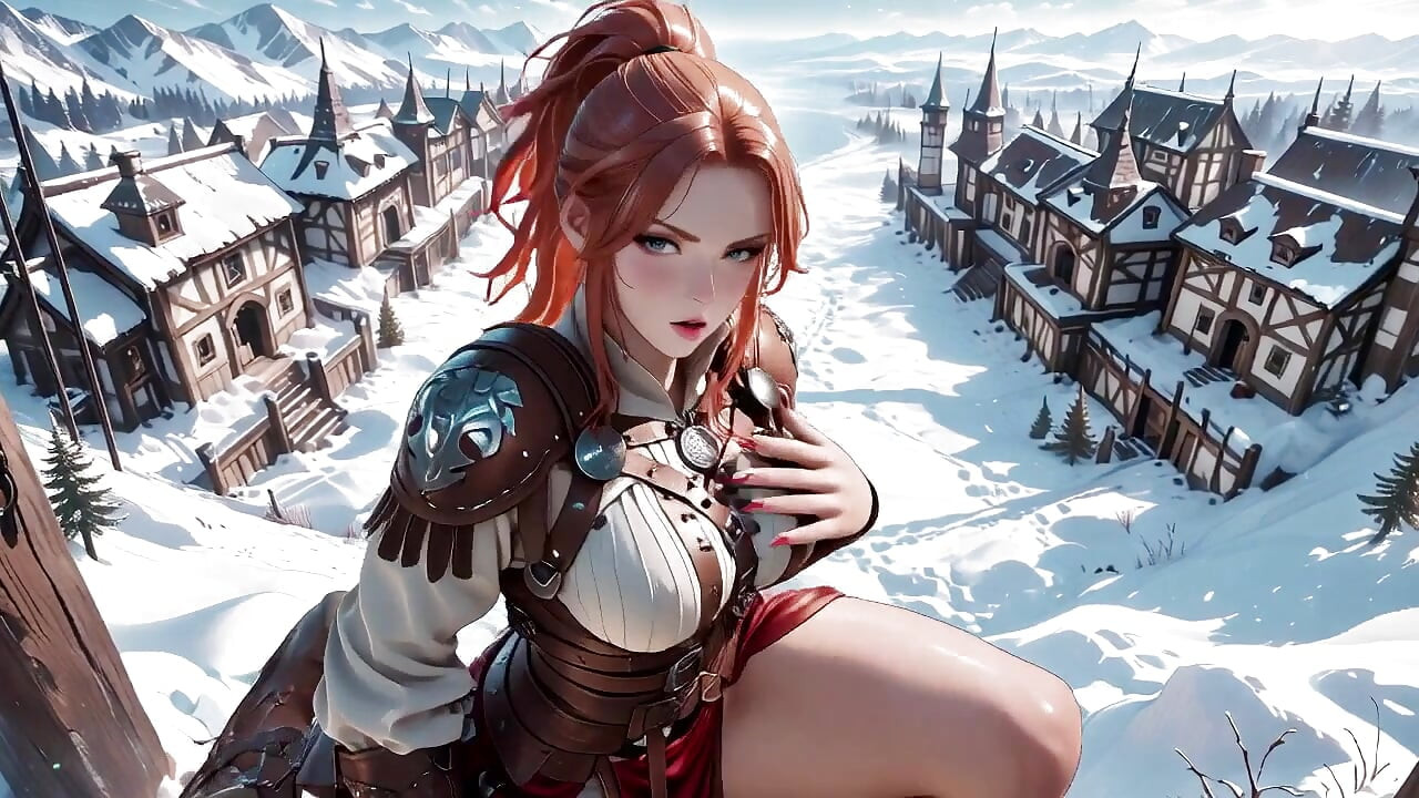 Forbidden Leather Armor Seduction in Medieval Village. Cold Queen Unzips Her Gear & Goes Wild!