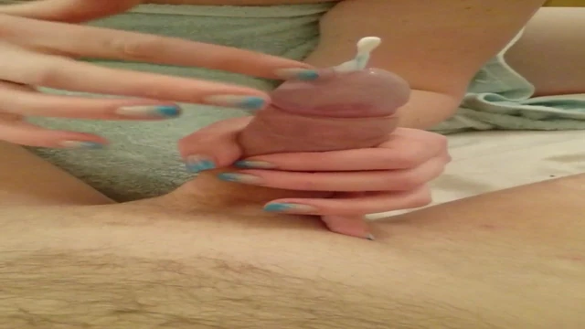 my Redhead putting a cotton bud into my penis