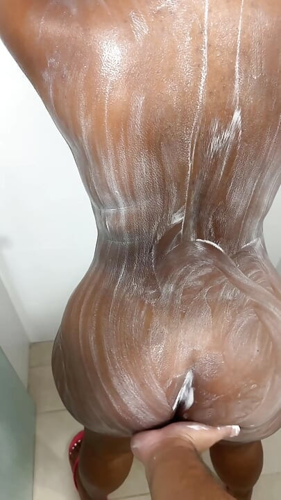 Big ass Indian shows her big ass in the shower