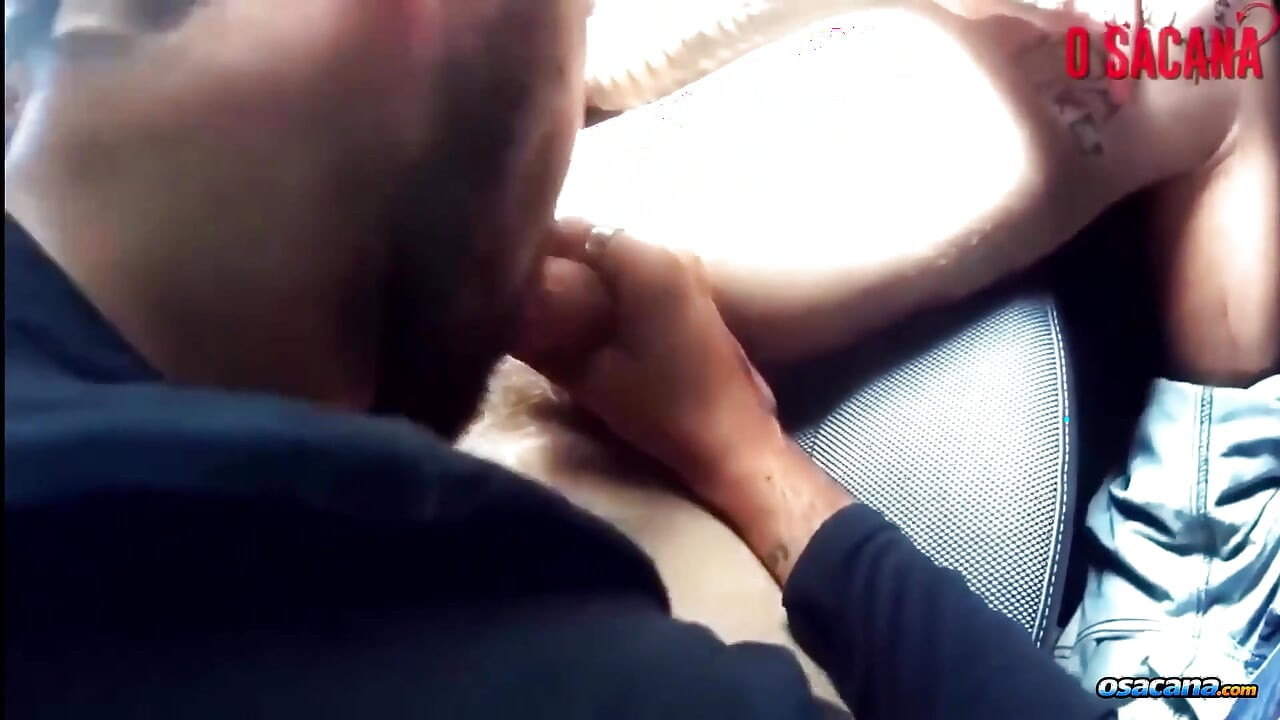 He Sucked in the Car and Took Cum From His Big Cock