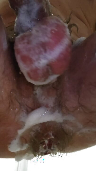 Anal fisting in the shower