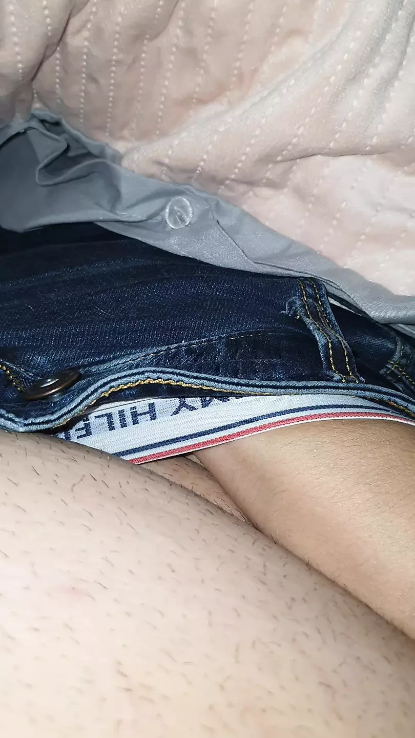 Step son let's step mom hand slip under his jeans touching his dick