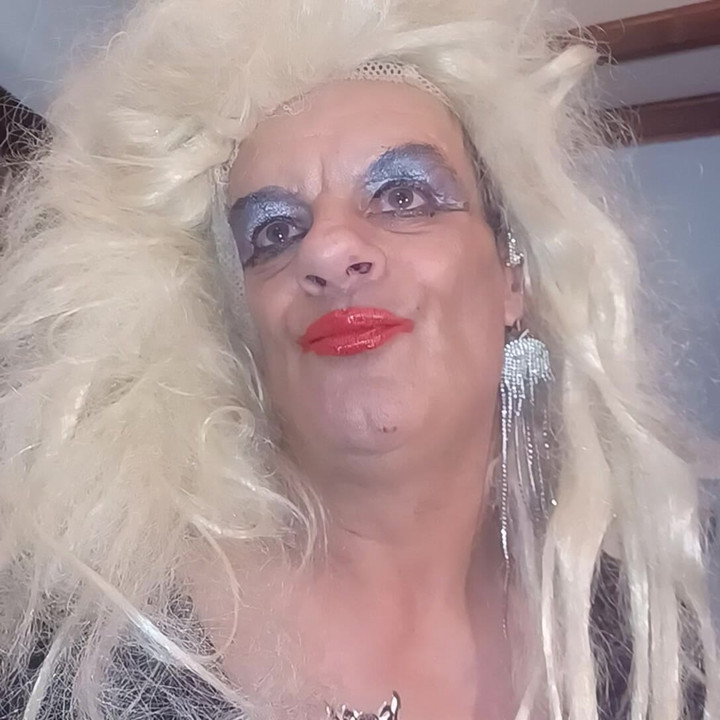 Blonde crossdresser