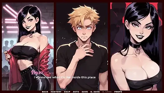 Pacar Baru Saya [ Game Hentai Tabu ] Ep.40 Gadis Gothic Mengisap Di Toilet Klub!