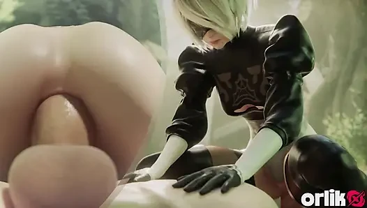 2b Big Ass Anal Cowgirl Fuck After Sloppy Blowjob - Nier Automata 3D Porn