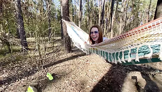 PETITE BABY FUCKED HARD IN THE ASS IN A HAMMOCK AT A PICNIC. AMATEUR - MIA BANDINI