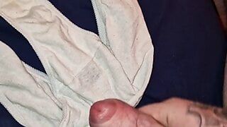 Cumming on wife’s dirty knickers