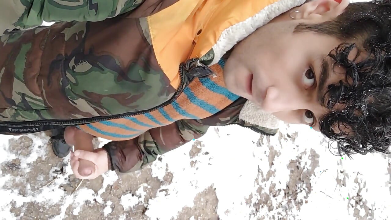 Jerk off in Cold Snowy Land