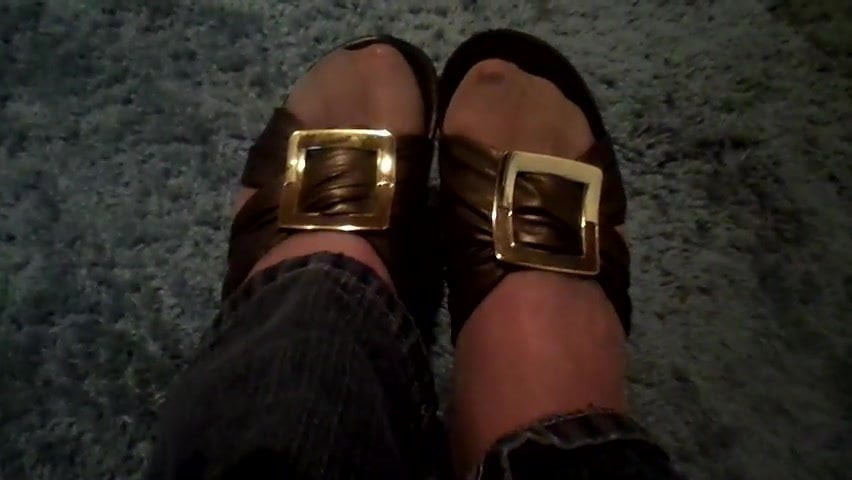 sandals nylons and jeans