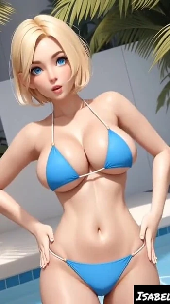Jaw-dropping moment from "blonde Isabelle Dupond at hotel beach resort pool part 2 (Ai model)"