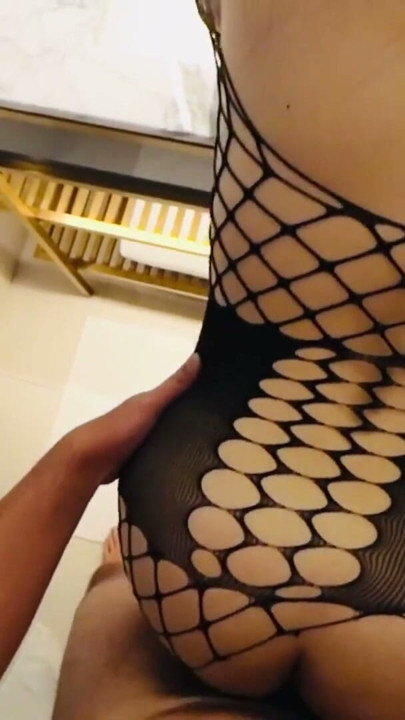 Chinese MILF sucks my dick and lets me fuck her in fishnets to celebrate my birthday | Clip 3