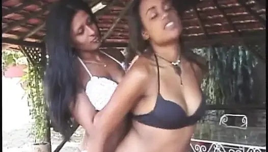 Memek becek lesbian ini dientot habis-habisan di luar ruangan
