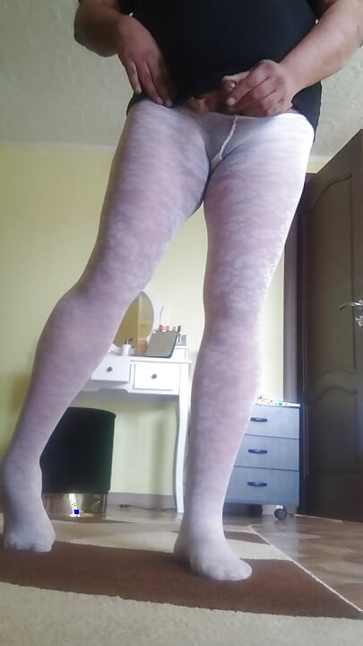 Cock in pantyhose