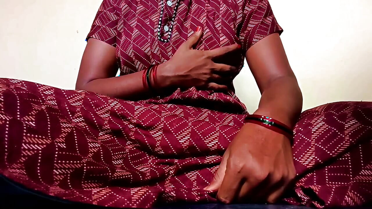 Ammu squeezes her breasts while wearing her nightie, turning up the heat 135