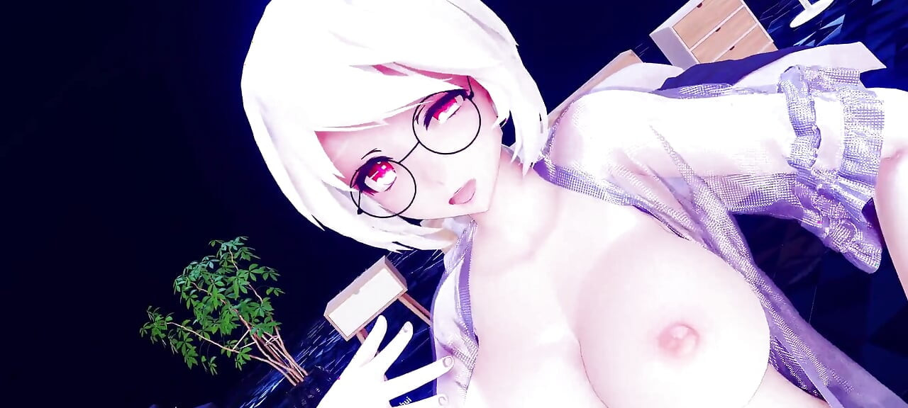 [mmd] zayıf eevee gözlükler siyah ipek büyük göğüsler sallar vajina açığa çıkar