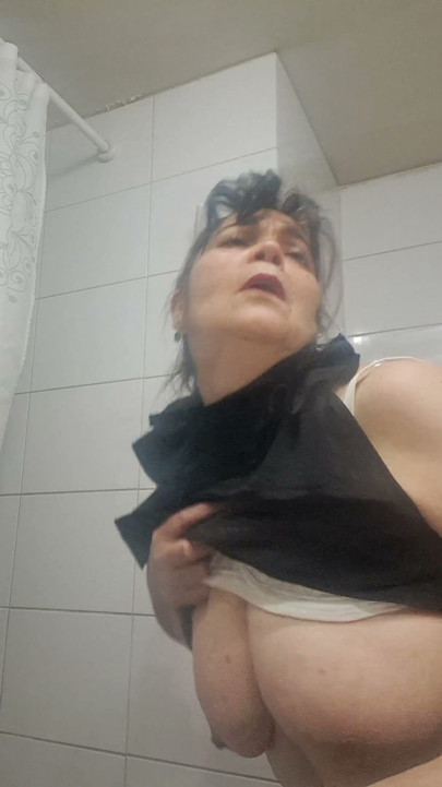 Mom Imagines Having Secret Sex with Him in the Bathroom.