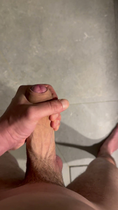 Fat cock cums in the shower