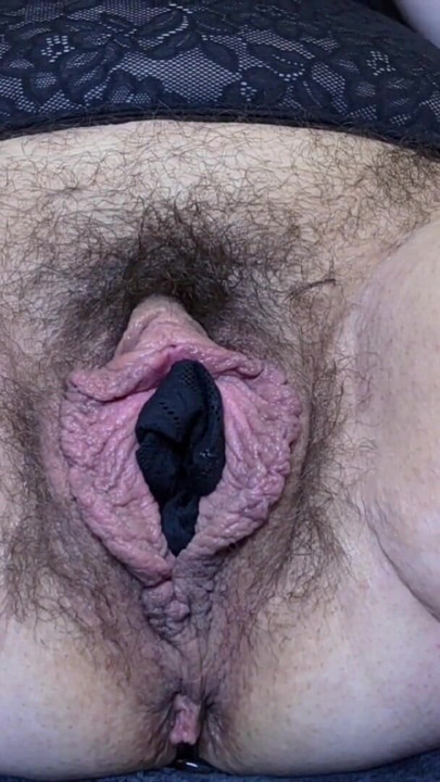 Black Lace Panty Play & Stuffing Them Inside A Big Pussy | Clip 2