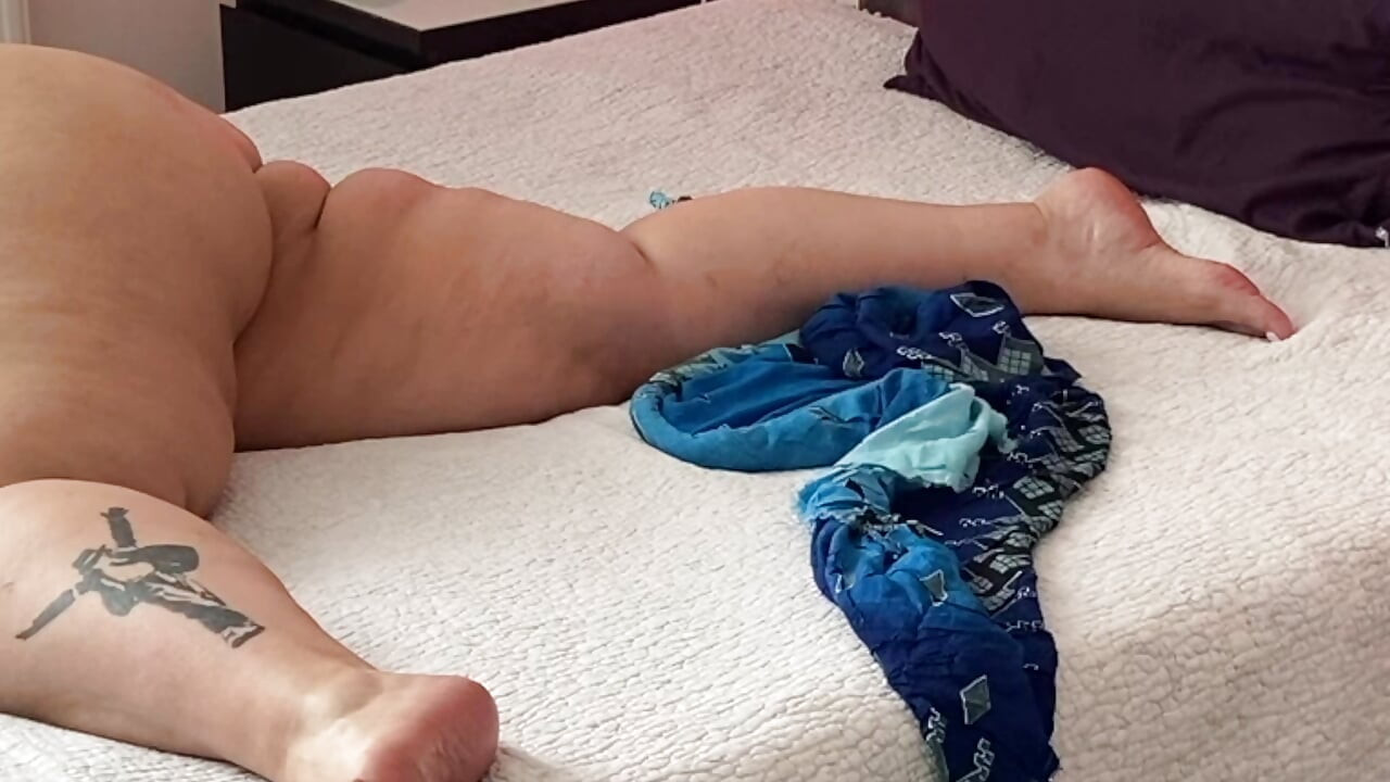 BBW Milf ready to sit on Hard Black Dildo Cock.