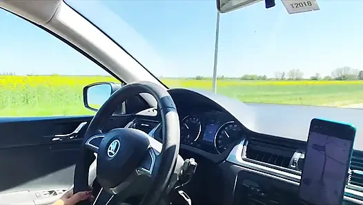 10 minutes of handjob in traffic, public handjob!