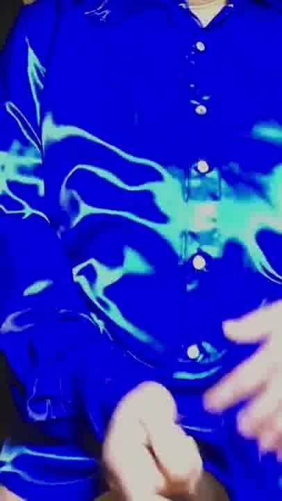 Blue Shiny Satin Shirt