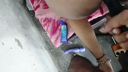 Double dildo in ass to fuck big ass Hindi audio doggy style anal