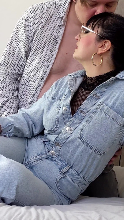 (714) Sex in Fishnet Jumpsuit: 69, Spooning, Reverse Cowgirl, Doggy Style, Prone Bone & Cum Facial on Eye Glasses - Dame Olga