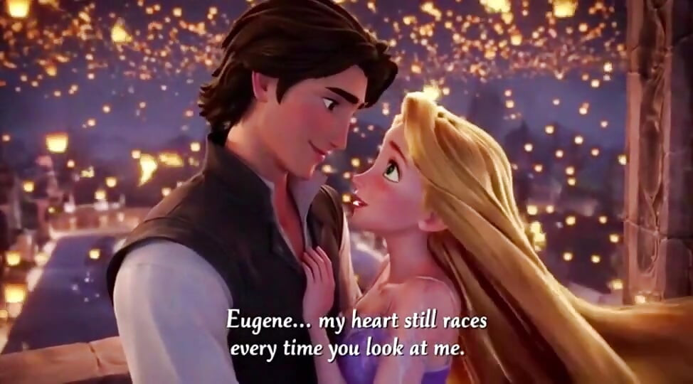 RAPUNZEL Y FLYNN RIDER TORRE LINTERNA PASIÓN - romántico anime 3D
