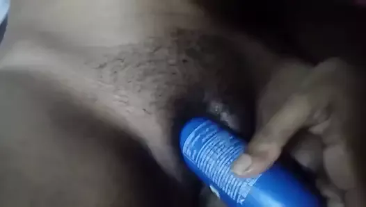 Mallu girl masturbating with nipple pegs and bottle