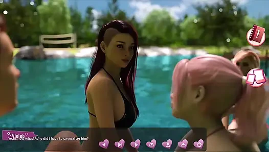 Ateşlilere yardım ediyorum #4 - Johanne bir ağaca bağlı olarak uyandı ve... Ona sakso çekiyor... Belle ve Stacy birbirleriyle oynamış.