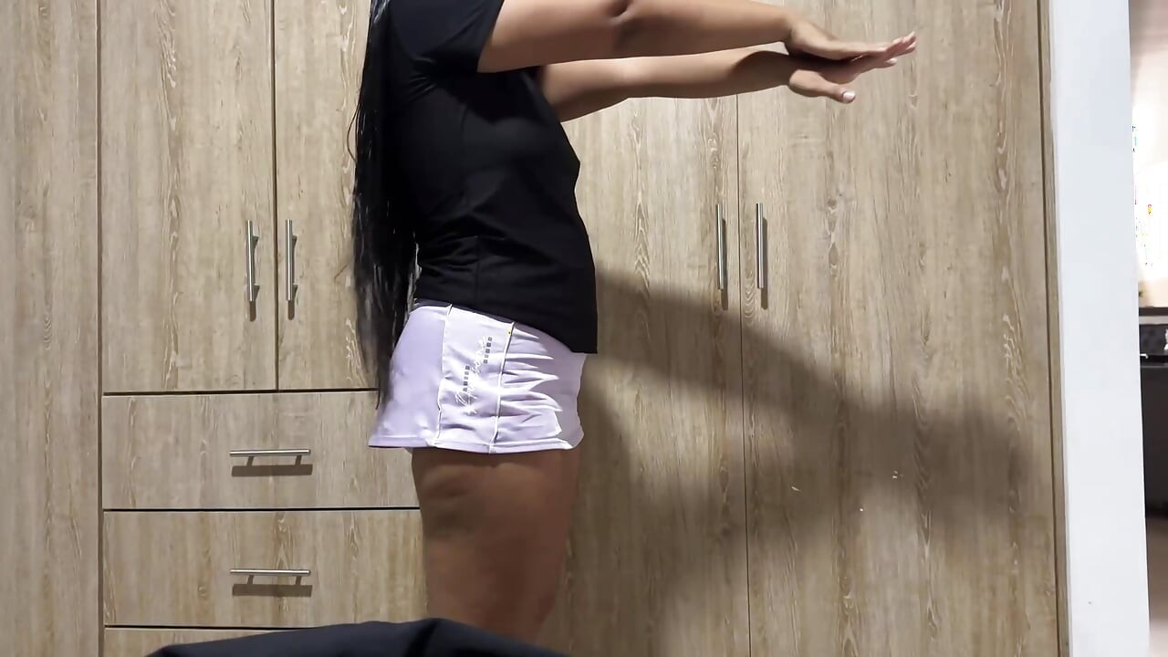 Stepsister Asks Me to Record Her Exercises for Tiktok and They End up Doing Something Else.