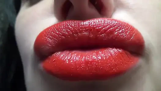 Kiss me baby! Red lipstick and big sexy lips fetish
