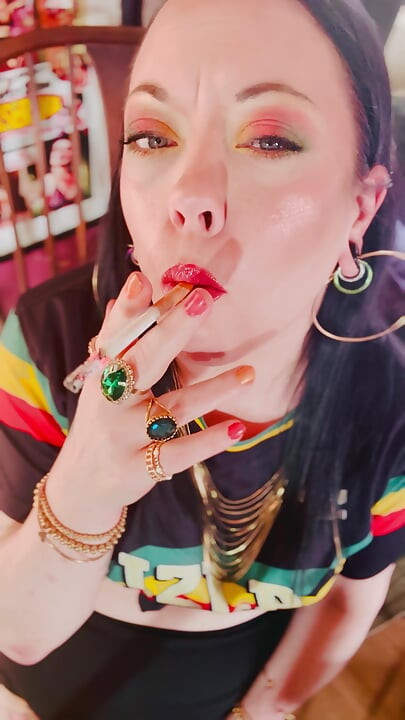 British Mom Tina Snua Double Pumping A Cigarette - Smoking Smoker Smokes OMI OME Drifting