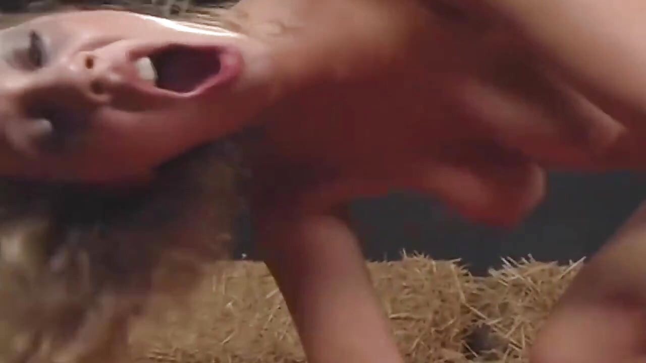 Blonde Vixen Stretched Wide in Barn Doggy Pounding