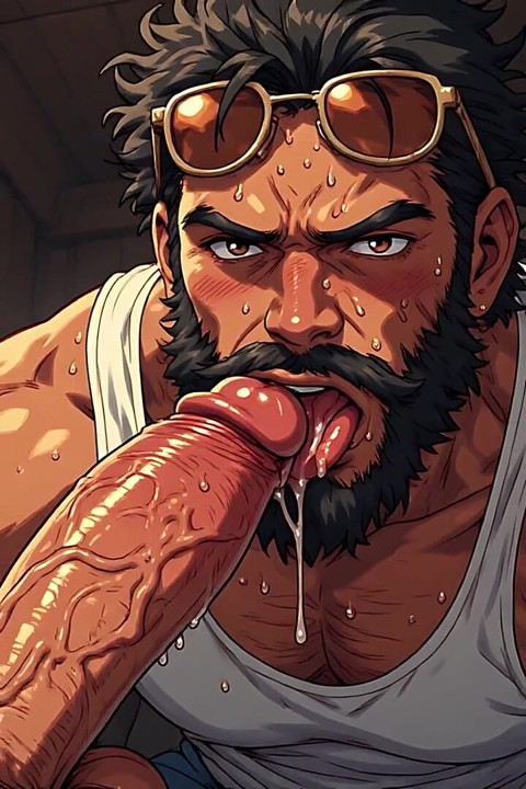 Bearded Hunks Sucking Cock Art